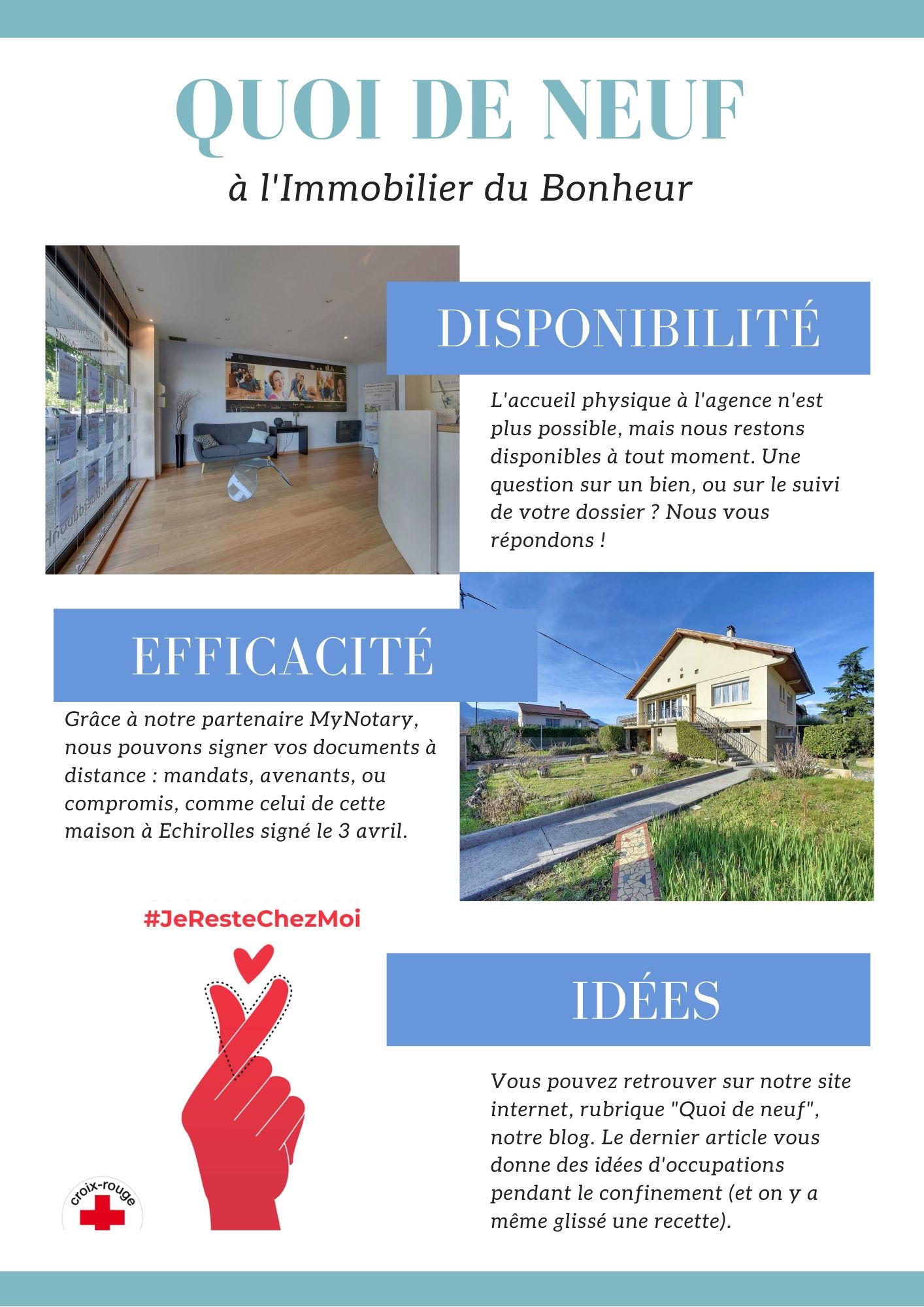 Newsletter du mois d'Avril  Immobilier du Bonheur