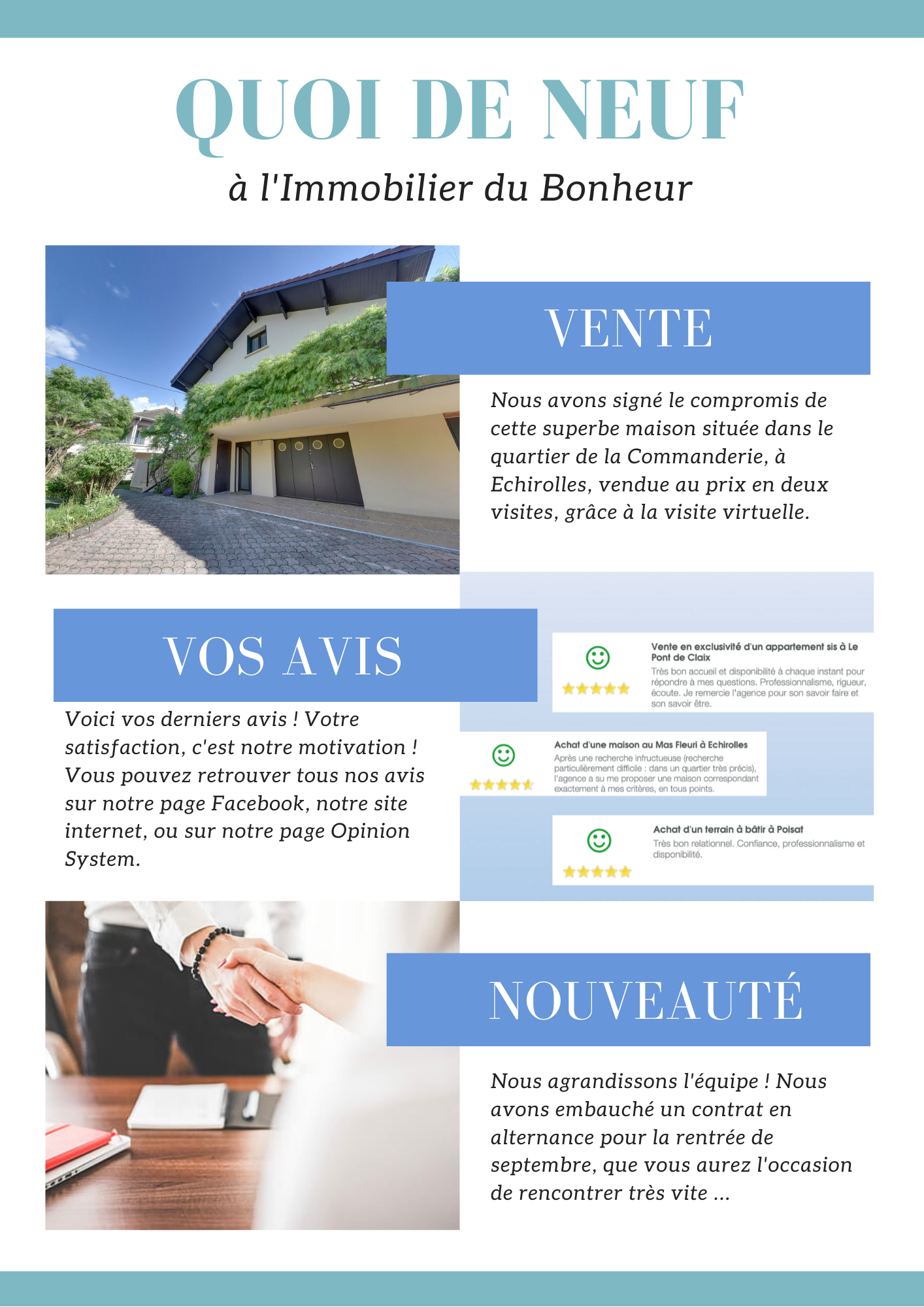 Newsletter du mois de Juin  Immobilier du Bonheur