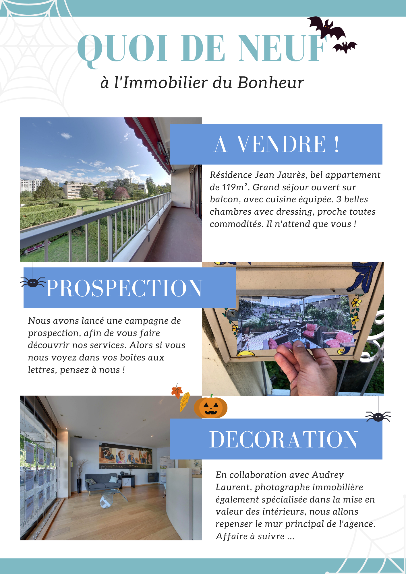 Newsletter du mois d'Octobre  Immobilier du Bonheur